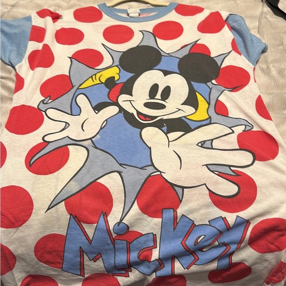 Vintage Disney Mickey Mouse Double Sided Single Stitch Red Polka Dot T-shirt 90s - Picture 5 of 5